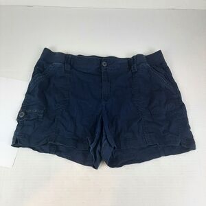 🔥Maurices Womens Size 20 Navy Blue Cargo Style Shorts Cotton Spandex C9